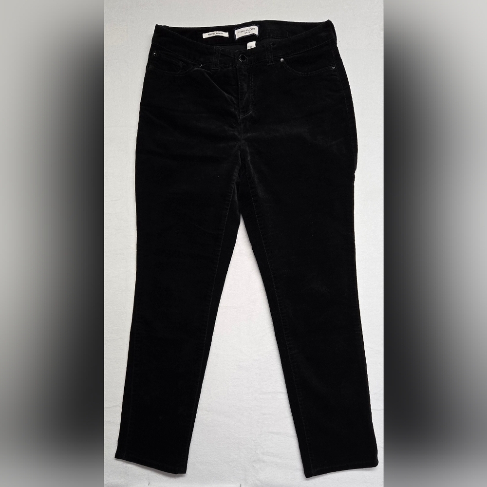 Charter Club 6P Petite Bristol Skinny Soft Velour Pants 5 Pocket Zipper Fly